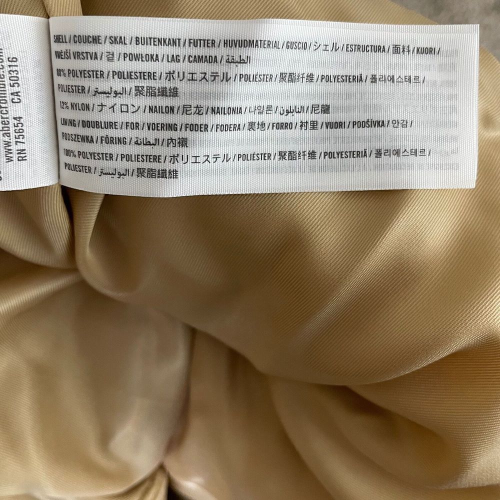 ABERCROMBIE & FITCH Womens Ultra Mini Puffer Jacket NEW Light Brown Corduroy XL - Picture 11 of 11